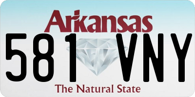AR license plate 581VNY