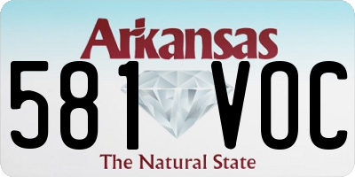 AR license plate 581VOC