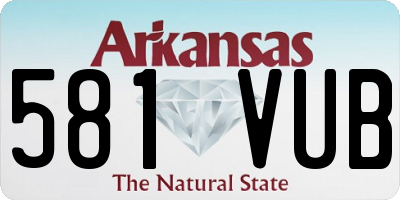 AR license plate 581VUB