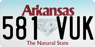 AR license plate 581VUK