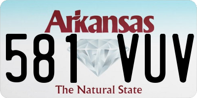 AR license plate 581VUV