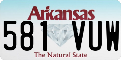 AR license plate 581VUW