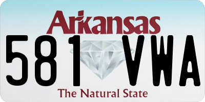 AR license plate 581VWA