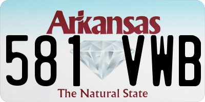 AR license plate 581VWB