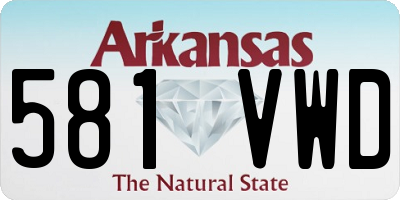 AR license plate 581VWD