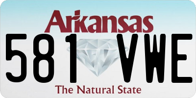 AR license plate 581VWE