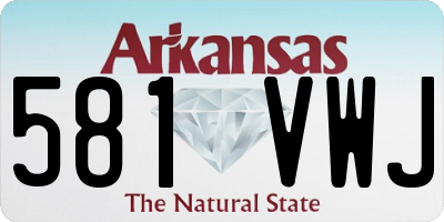 AR license plate 581VWJ
