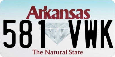AR license plate 581VWK