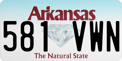 AR license plate 581VWN