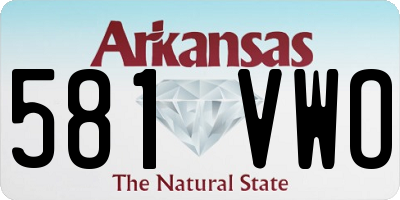 AR license plate 581VWO