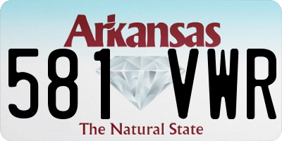 AR license plate 581VWR