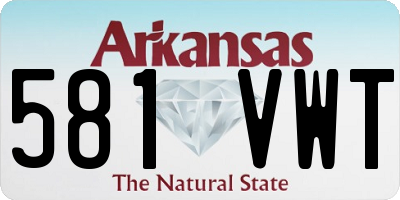 AR license plate 581VWT