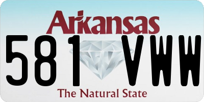 AR license plate 581VWW