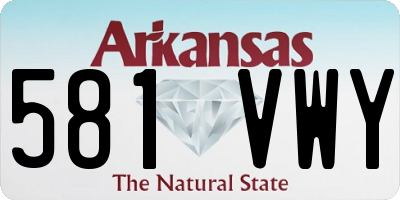 AR license plate 581VWY