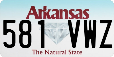 AR license plate 581VWZ