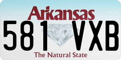 AR license plate 581VXB