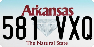 AR license plate 581VXQ