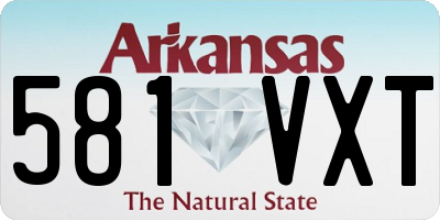 AR license plate 581VXT