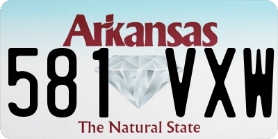 AR license plate 581VXW