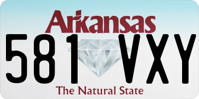 AR license plate 581VXY