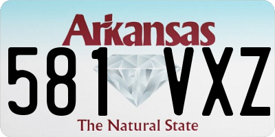 AR license plate 581VXZ