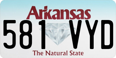 AR license plate 581VYD