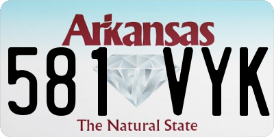 AR license plate 581VYK