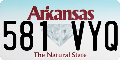 AR license plate 581VYQ