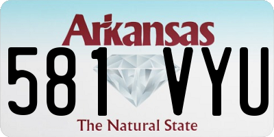 AR license plate 581VYU