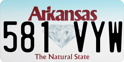 AR license plate 581VYW