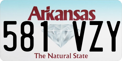 AR license plate 581VZY
