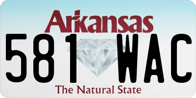 AR license plate 581WAC