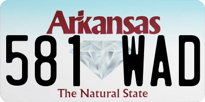AR license plate 581WAD