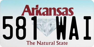 AR license plate 581WAI