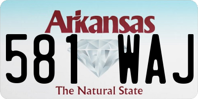 AR license plate 581WAJ