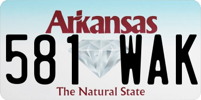AR license plate 581WAK