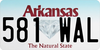 AR license plate 581WAL