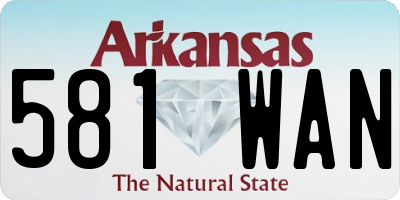 AR license plate 581WAN