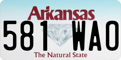AR license plate 581WAO