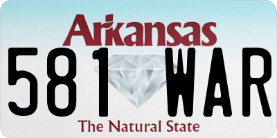 AR license plate 581WAR