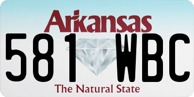 AR license plate 581WBC