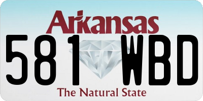 AR license plate 581WBD