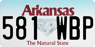 AR license plate 581WBP