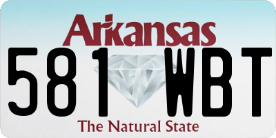 AR license plate 581WBT