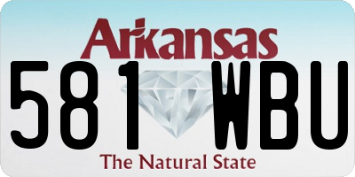 AR license plate 581WBU