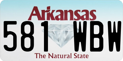 AR license plate 581WBW