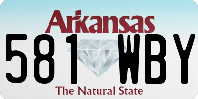 AR license plate 581WBY