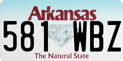 AR license plate 581WBZ