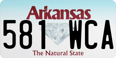 AR license plate 581WCA