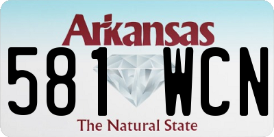 AR license plate 581WCN
